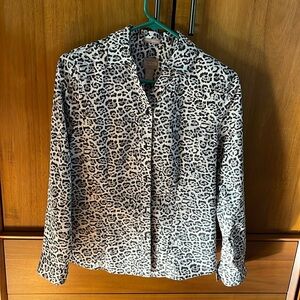 Chico button down leopard print shirt